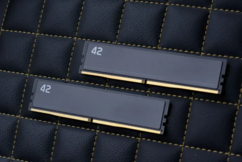 42 RAM Series Kit by Exceleram with black background from the top